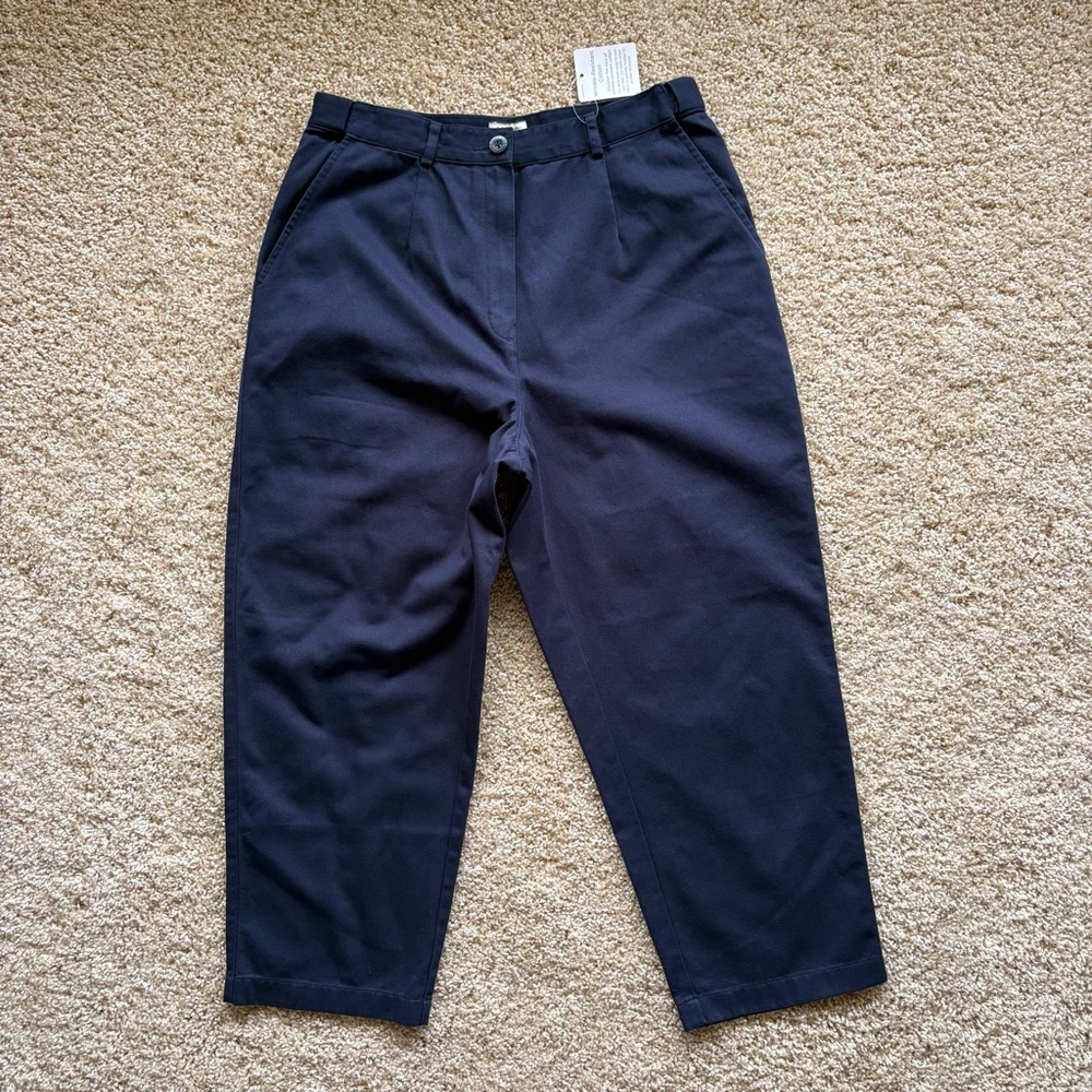 L.L.Bean Original Fit Wrinkle Resistant Cotton‎ Pants Womens 10 Navy NWT